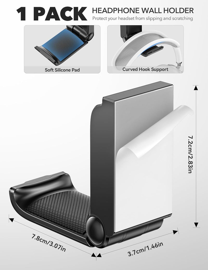 Kosker PS5/Slim/Pro Wall Mount with Headset & Controller Holder, Premium PS5 Metal Shelf Floating Mount, Universal 2 Packs Controller Stand and Headphone Stand, Game Accessries for All PlayStation 5 Console - Image 3
